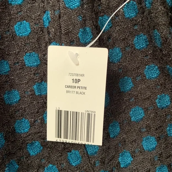 Kim Rogers Petite Black and Blue Polka Dot Blazer - Picture 5 of 7